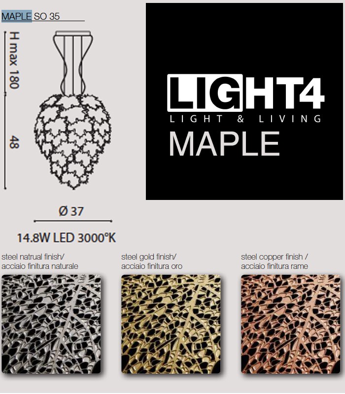 LAMPADA A SOSPENSIONE LED LIGHT4 MAPLE SO 35