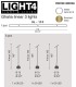 LAMPADA A SOSPENSIONE TRE LUCI IN LINEA LIGHT4 GHALIA