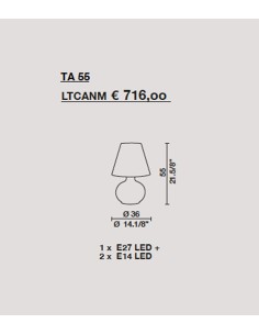 lampada da tavolo in vetro soffiato bianco Candy Light4 Itama 2