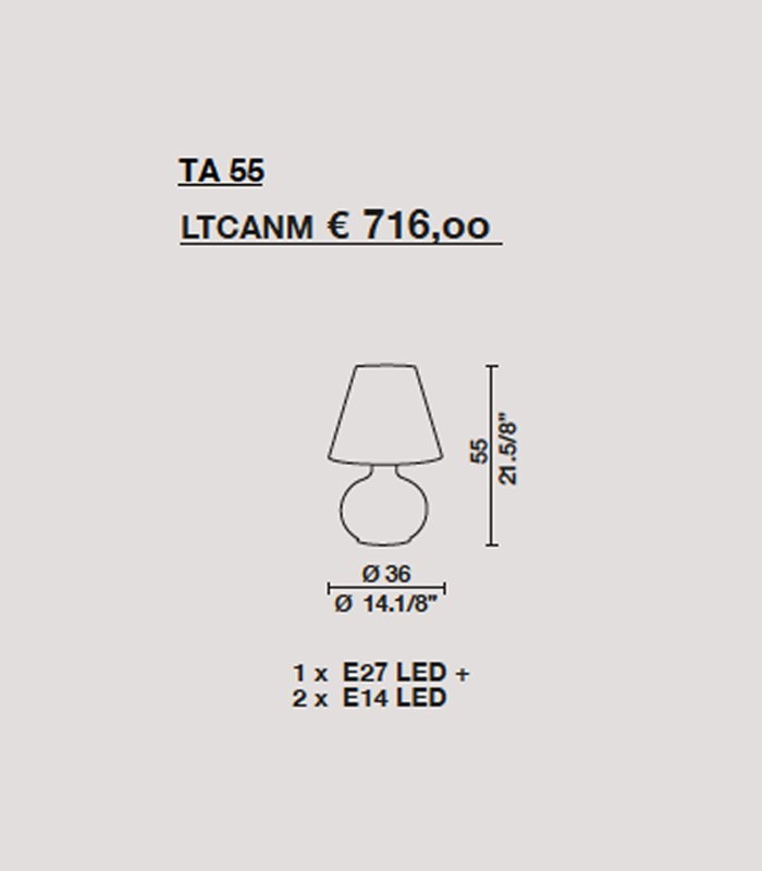 lampada da tavolo in vetro soffiato bianco Candy Light4 Itama