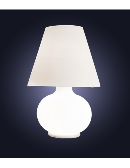 lampada da tavolo in vetro soffiato bianco Candy Light4 Itama