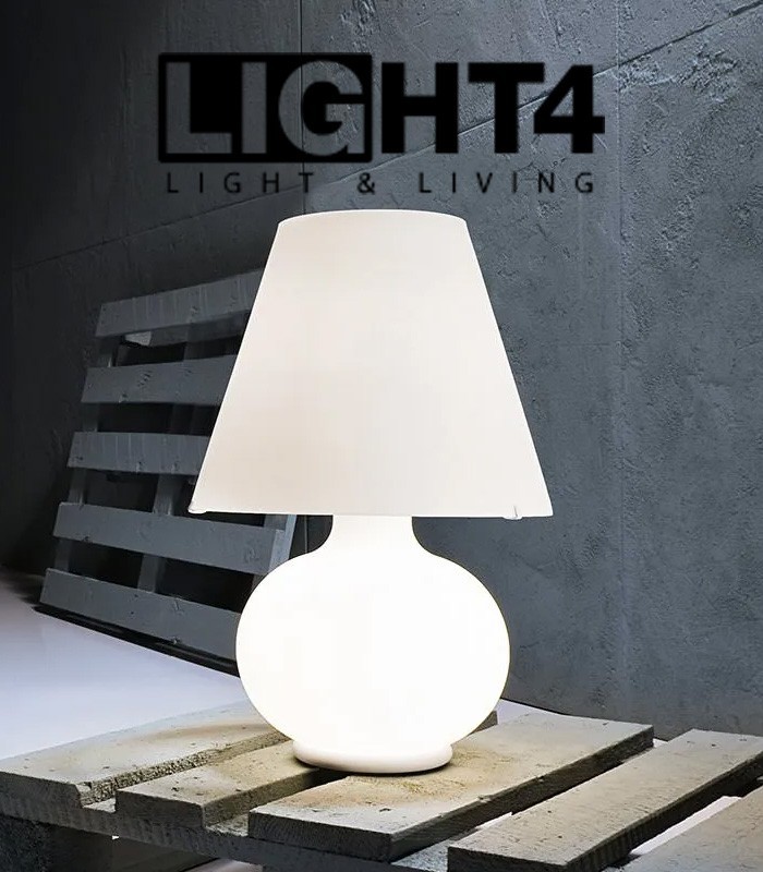 lampada da tavolo o da comò in vetro soffiato bianco Candy di Light4 Itama
