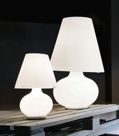 Blown glass table lamp lamp with dual emission Candy by Light4 Itama, blown glass made in Italy