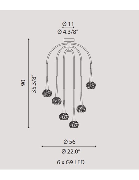 LAMPADA A SOSPENSIONE LIGHT4 GHALIA PL 6L