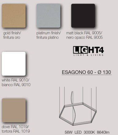 LAMPADA A SOSPENSIONE A LED MODERNA FRAME ESAGONO 60 DI ITAMA LIGHT4