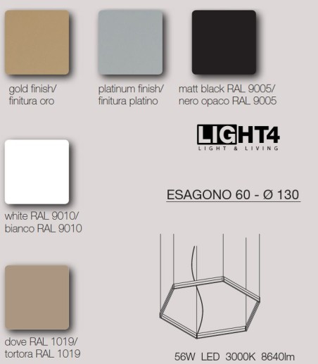 LAMPADA A SOSPENSIONE A LED MODERNA FRAME ESAGONO 60 DI ITAMA LIGHT4