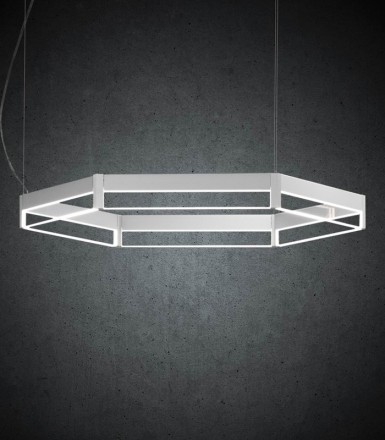 LED MODERN SUSPENSION LAMP FRAME ESAGONO LIGHT4 ITAMA