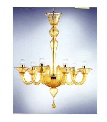 LAMPADARIO IN VETRO SOFFIATO AVMAZZEGA CA' DONA' 8007/6