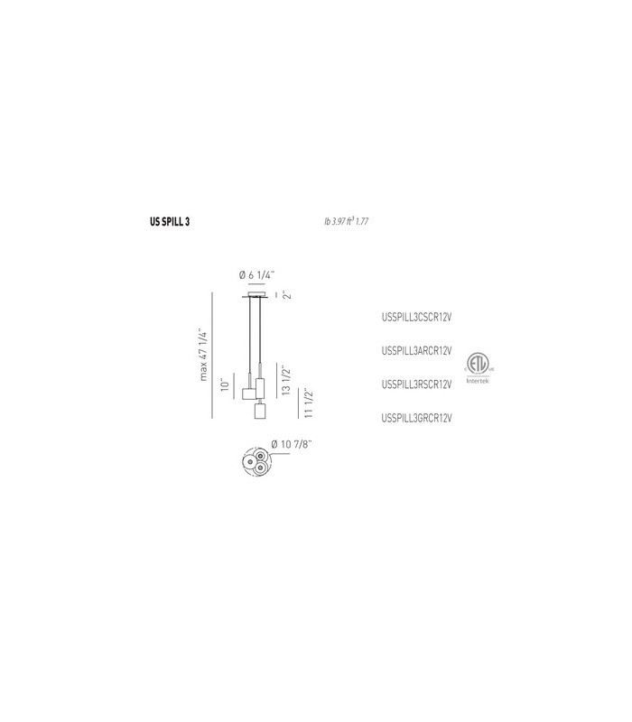 SUSPENSION LAMP AXO LIGHT SPILLRAY SP 3