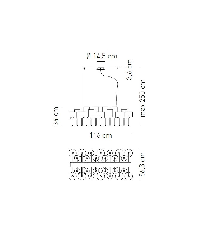 MODERN CHANDELIER AXO LIGHT SPILLRAY SP 26
